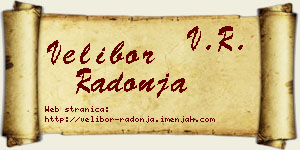Velibor Radonja vizit kartica